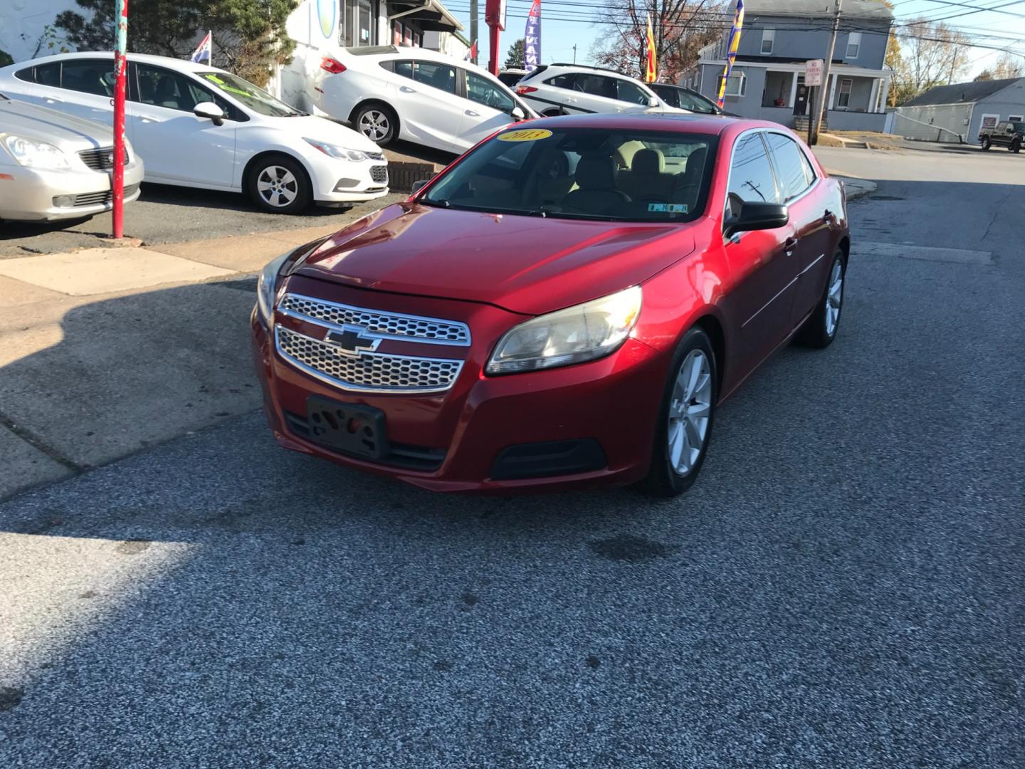 2013 Red /Tan Chevrolet Malibu LT (1G11E5SA7DF) , Automatic transmission, located at 577 Chester Pike, Prospect Park, PA, 19076, (610) 237-1015, 39.886154, -75.302338 - Photo#2